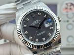 WKD Factory Rolex Datejust 3235 Movement 41mm Diamond Markers Dark Grey Oyster Watch